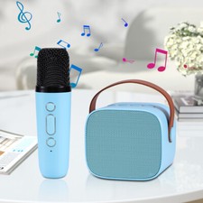 Portable Bluetooth Speaker Karaoke Machine System Microphone Party Light For Kid