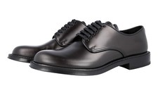 PRADA Leather Derby Dress Shoes Brogue - Welt Sewn Brown - NEW -  US 10 EU 43