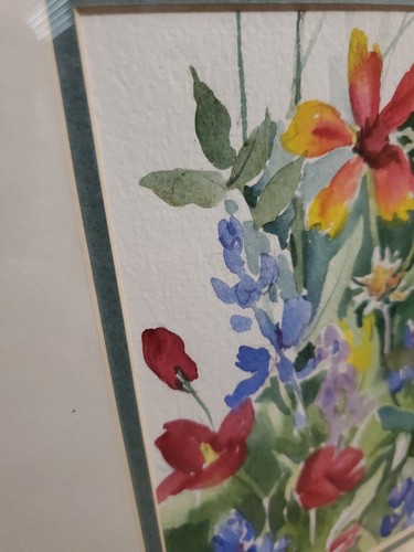 Listed TX ART ANGIE BANTA BROWN ORG SIGNED WATERCOLOR Bluebonnets Bold & Beautif - Picture 7 of 24