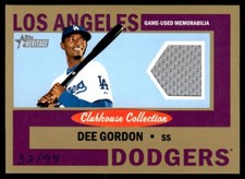2013 Topps Heritage Clubhouse Collection Relics Gold Dee Gordon Jersey 1 color