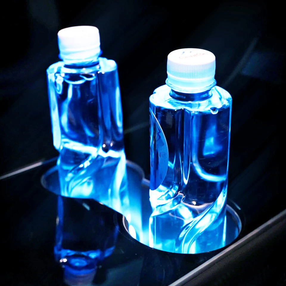 For BMW 3Series 2011-2023 7Color LED Interior Ambient Lights Cup Holder Coasters - Изображение 2 из 4