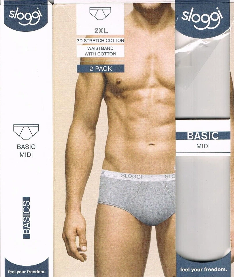 2 PEZZI SLIP UOMO SLOGGI MIDI BASIC COTONE BIELASTICO TASSELLO IN COTONE - Immagine 3 di 4