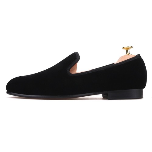 Handmade FERUCCI Men Plain Black Velvet 