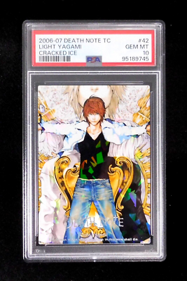 PSA 10 Death Note Card Light Yagami #42 Cracked Ice Prism PSA 10 Death Note Card Light Yagami #42 Cracked Ice Prism