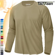 UPF50+ Men's Long Sleeve Sun Protection UV Shirts Rash Guard Hiking Running Tops