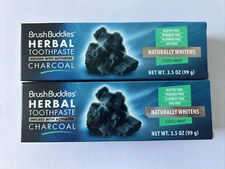 (2) Brush Buddies Herbal Toothpaste Charcoal Toothpaste Cool Mint