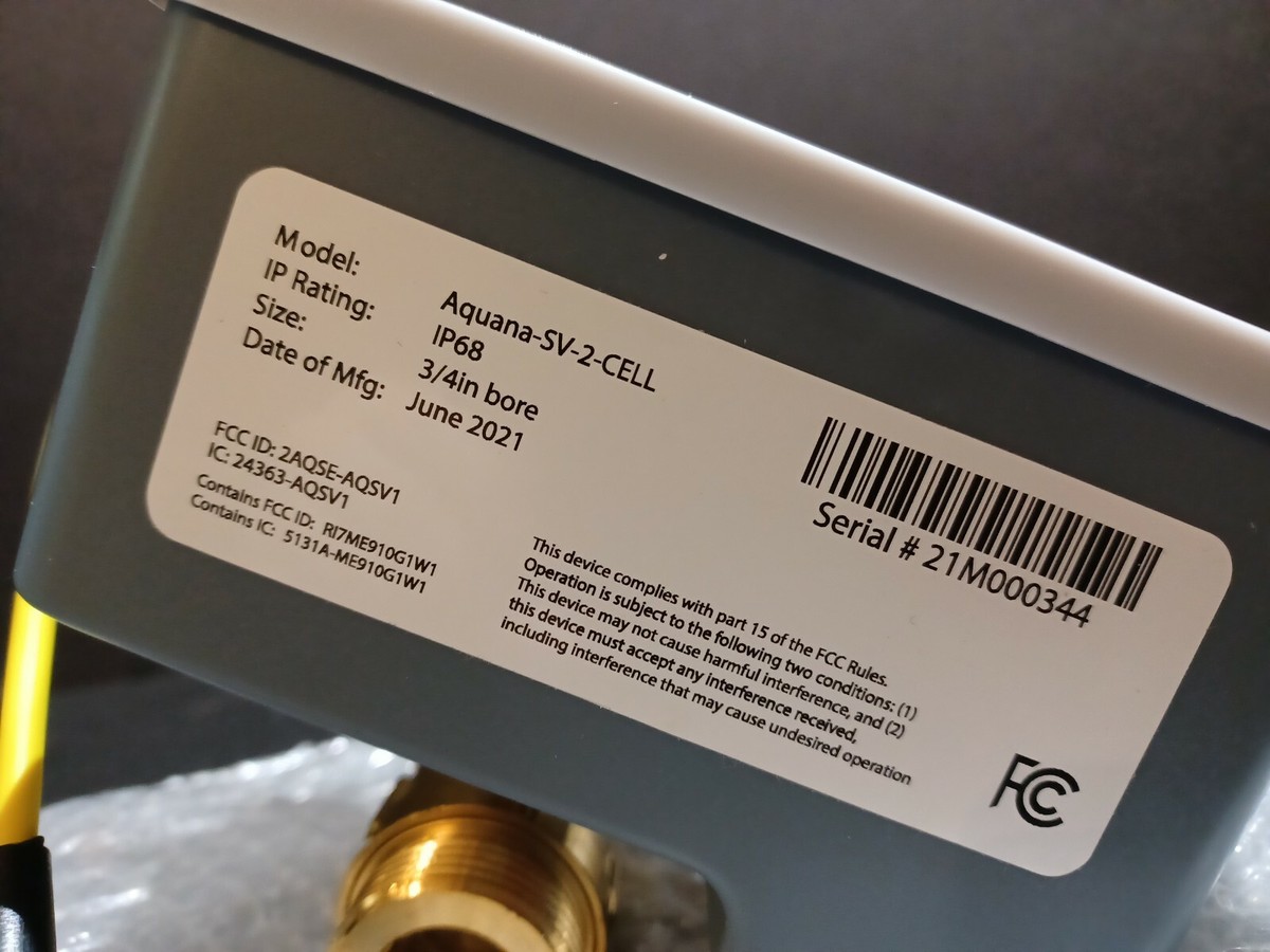 Aquana-SV-2-CELL Smart Valve IP68 3/4 in bore 2AQSE-AQSV1