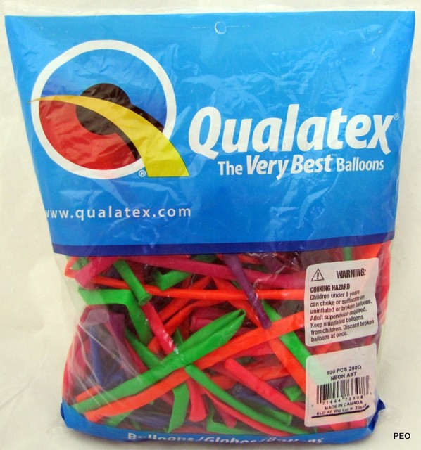 Qualatex 260Q Twisting Balloons, Neon Assortment Pack of 100 for sale