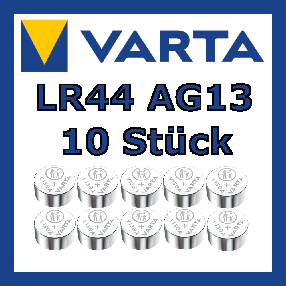 VARTA LR44 AG13 | Alkaline | V13GA | 1,5V | Knopfzelle Batterie | Bulk 10 x LR44