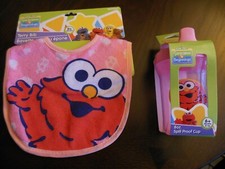 Baby Terry Bib Spill Proof Cup ELMO Free Shipping