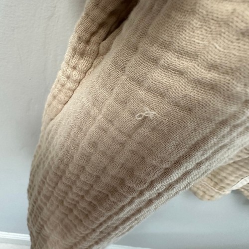Hammacher Schlemmer The Soft Touch Cotton Tan Kimono Cardigan S-M - Picture 8 of 9