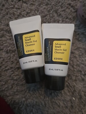 2 COSRX Advanced Snail Mucin Gel Cleanser Travel Size - .67 Oz / 20ml Each - NEW