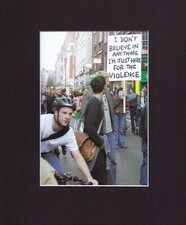 8X10" Matted Print Picture Graffiti Street Art, Banksy: London 2003, Placard