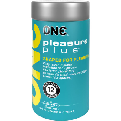 ONE Pleasure Plus Kondome | 12 innen gerippte Kondome | Spezialform, Stimulation