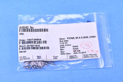 165 McMaster-Carr SS Narrow Cheese Head Slotted Screws Fastener M1.6 x .35 x 5 