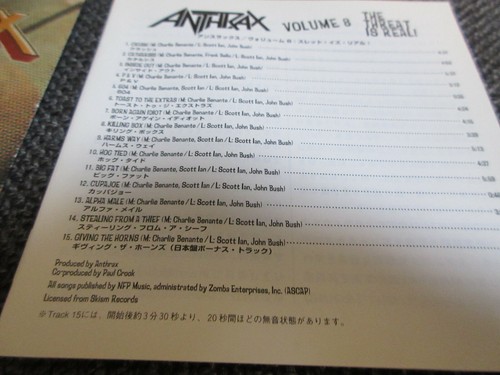 Anthrax Vol 8 Japan Ltd Cd Bonus Track Ebay