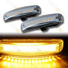 Fit Land Rover Lr2 Lr3 Lr4 Clear Lens Amber Led Turn Signal Side Marker Light