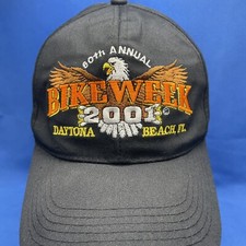 Vintage Bike Week 2001 Daytona Beach Florida Hat 60th Annual Embroidered Eagle