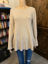 STYLE CO Women's Size Small Long Bell-Sleeve Pull Over Sweater Top Greige- 002