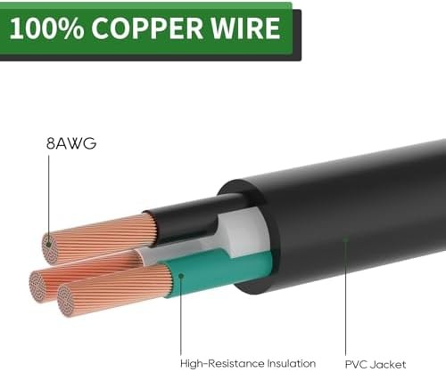 250V 20ft Welder Extension Cord Heavy Duty 8AWG NEMA 6-50 STW