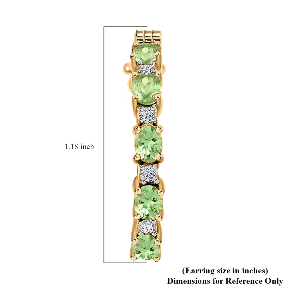 Aretes tipo argolla de diamantes cultivados en granate y laboratorio de 2,50 quilates de oro de 18 quilates sobre plata Foto 4 de 4