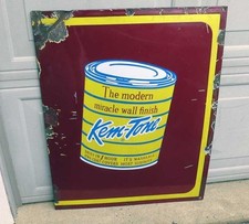 Vintage Sherwin-Williams Kem-Tone Porcelain Enamel Sign