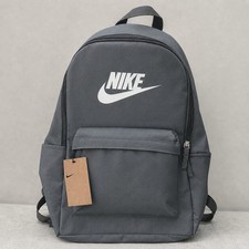 Nike Gray Solid Backpack Medium Zip Closure Padded Adjustable Shoulder Straps