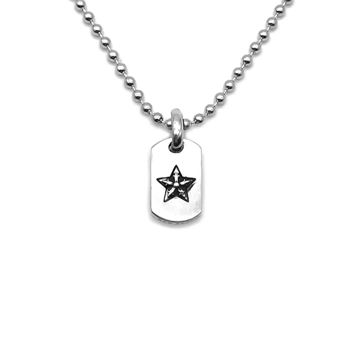 Chrome Hearts Silver Tiny Star Dogtag Necklace 75cm | eBay