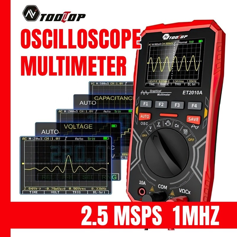 2 IN 1 Digital Oscilloscope Multimeter 2.5Msps 1MHz Portable  Multifunctional