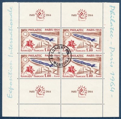 FRANCIA 1964  YV. (BF6)  1422. EXPOS. FILAT. INTERN. ''PHILATEC'' EN PARIS. US.