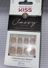 KISS Classy Nails, Press-On Nails, Nail glue inc. White French Tip Short New