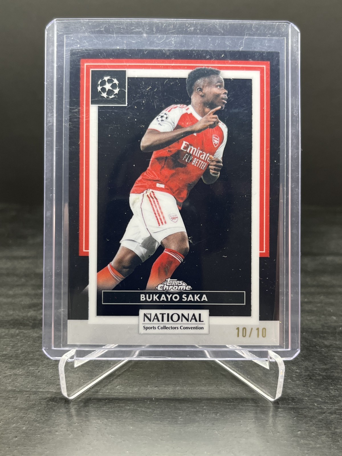 2026 Topps Chrome NSCC Bukayo Saka UEFA Black Refractor 10/10 #SC-05 Bookend