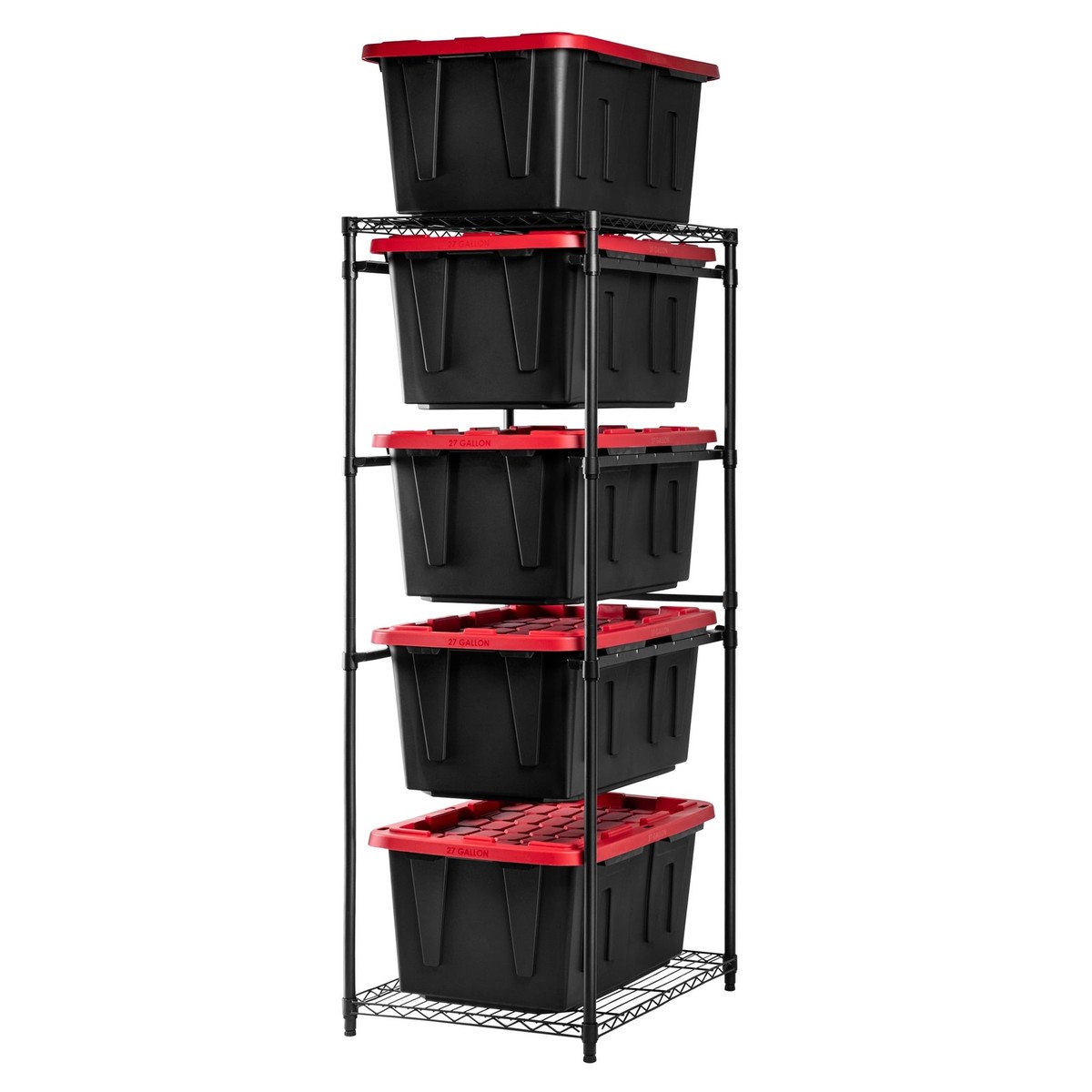 CleverMade Tote Tower Single 5-Tier Heavy-Duty Steel Storage Rack