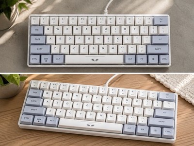 White Mechanical Keyboard 60% Compact Gaming Keyboard USB Wired Backlit LED RGB
