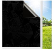 Total Blackout Window Film 100 Light Blocking Room Darkening Static Cling 2Pcs