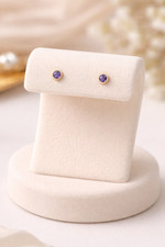 Yellow Gold Amethyst Earrings Solitaire Natural Stone 375 9 Carat New Boxed