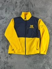 Columbia Women’s Small University of Michigan Full Zip Jacket Maize Navy Fleece