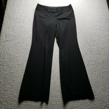 Express Dress Pants Womens 8 Black Twill Editor Bootcut Zip Fly Workwear Stretch