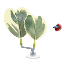 1-Pack Betta Fish Leaf Pad Green and White, Grape Leaves-Shaped