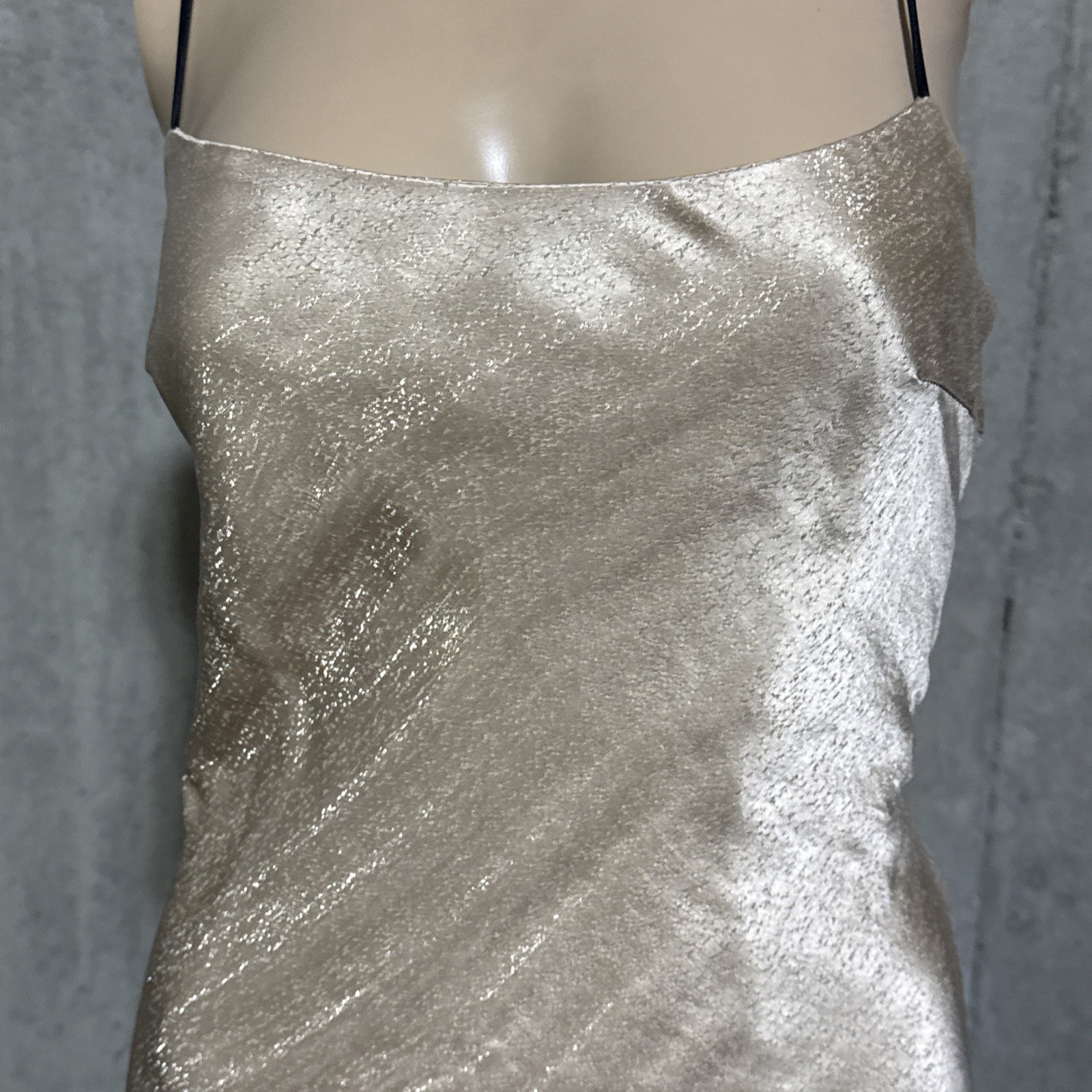 Giorgio Armani Runway Strappy Back Champagne Black Cocktail Dress US 0 2 / T 38 image 5