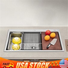 Stainless Steel Drop-In Sink 33 Inch Kitchen Sink Workstation W/Cutting Board