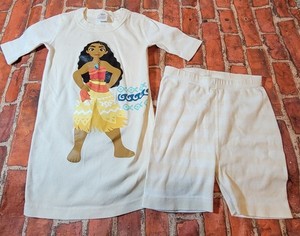 Hanna Andersson Disney Moana Short John Pajama Set Size 130 / 8 Pj Set Girls