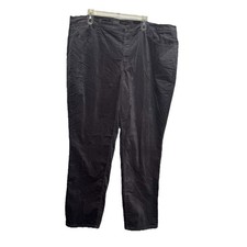 Talbots Womens Velveteen Straight Leg Pant Gray Stretch Cotton Elastane Size 22W