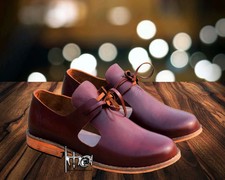 Renaissance Medieval leather shoe Larp Shoes viking middle high boot SCA Costume