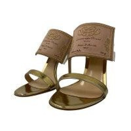 PANTOFOLA D’ORO Sandali Gianvito Rossi tacco fizzy mule oro punta aperta taglia 38 donna autentici