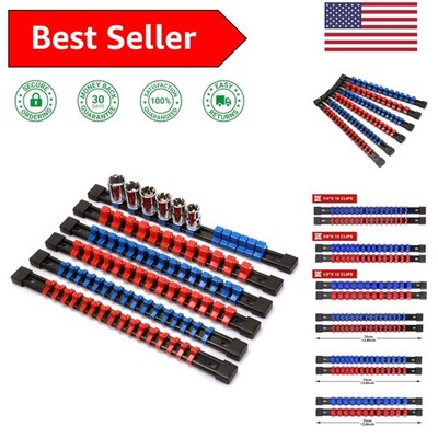 Heavy-Duty 6PC ABS Socket Clip Set - Color-Coded Organizer with Removable Caps