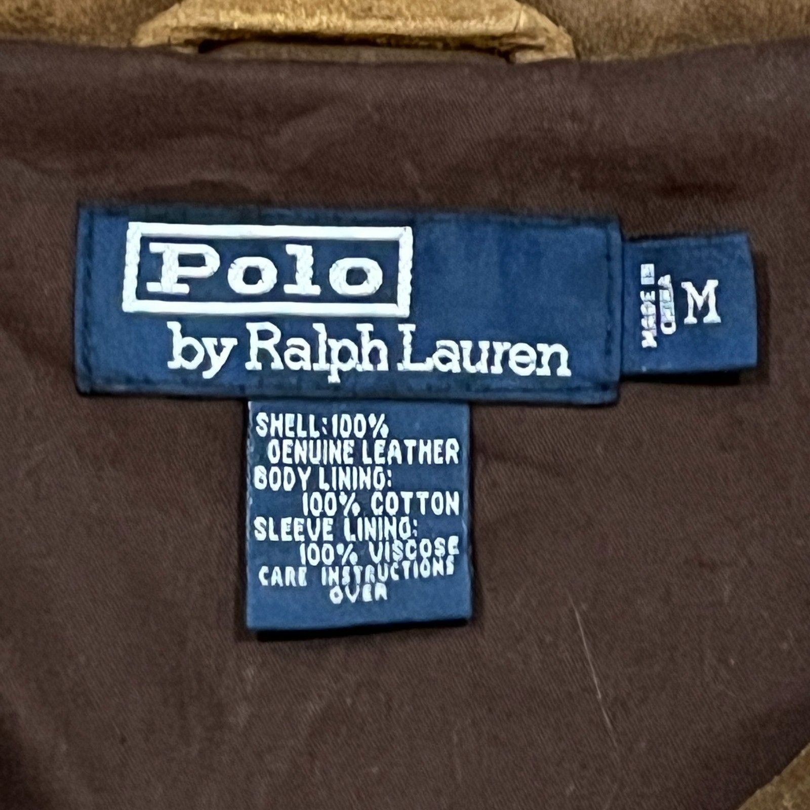 Vintage Polo Ralph Lauren Icon Brown Distressed Suede Trucker Jacket Mens Medium image 3