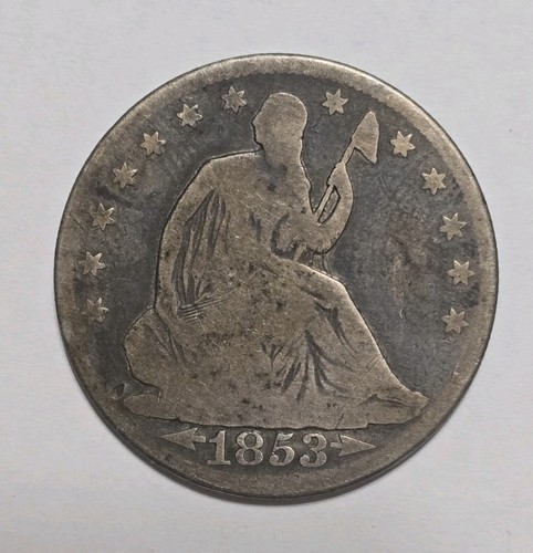 1853-P Arrows & Rays Seated Liberty Half Dollar 50C Silver Business Strike