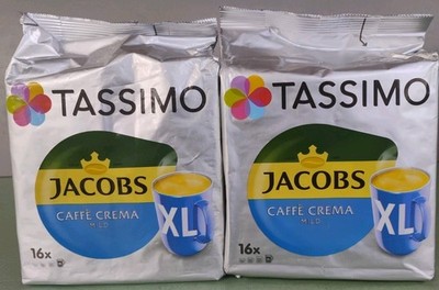 Tassimo Jacobs Caffe Crema Mild XL 2-Pack 16 Capsules Exp 05/2026
