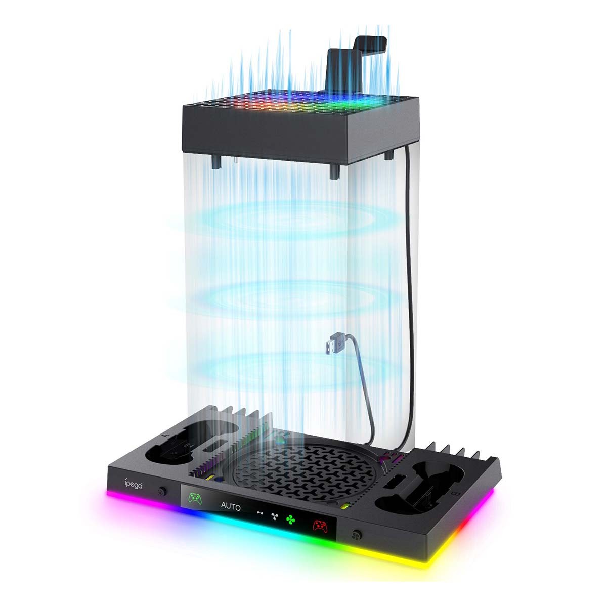 Station de recharge Xbox ventilée pour un setup gaming épuré et ordonné dans le salon